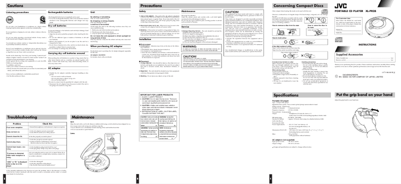 Image de la première page du manuel de l'appareil XL-PR2B