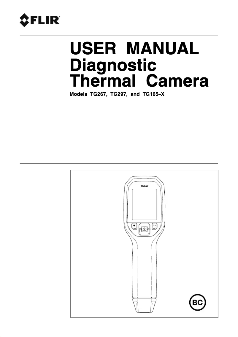 Page 1 de la notice Manuel utilisateur FLIR TG267