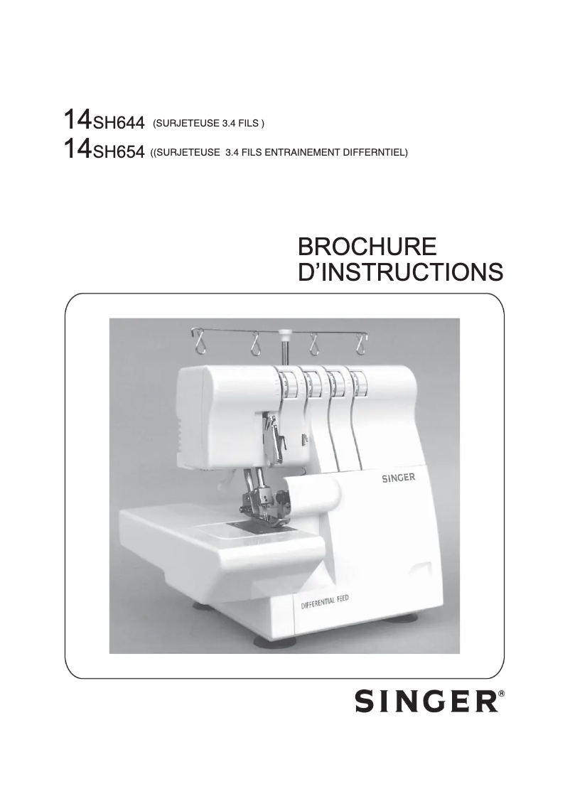 Page 1 de la notice Manuel utilisateur Singer Finishing Touch 14SH654 