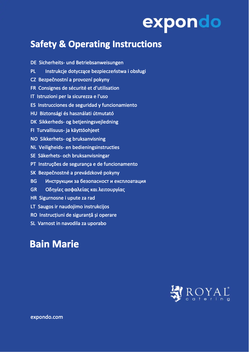 Page 1 de la notice Manuel utilisateur Royal Catering RCBM-3/4R