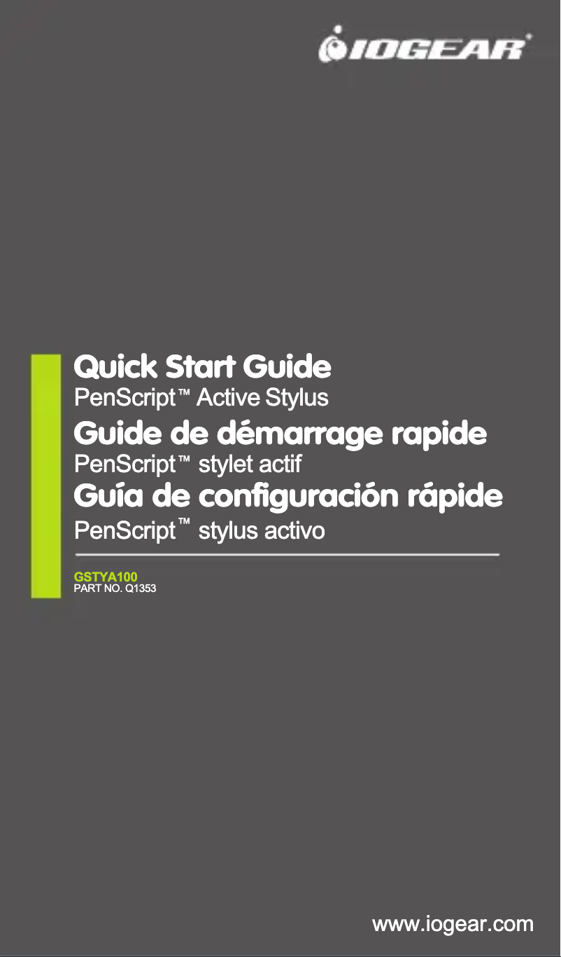 Page 1 de la notice Manuel utilisateur iogear PenScript
