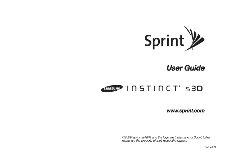 Page n°1 - Manuel utilisateur Samsung Instinct S30