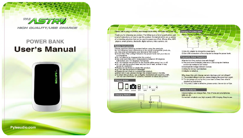 Page n°1 - Manuel utilisateur Pyle PBC3000BK