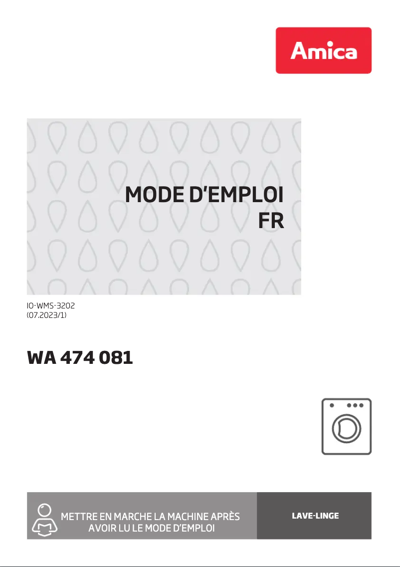 Image de la première page du manuel de l'appareil WA 474 081