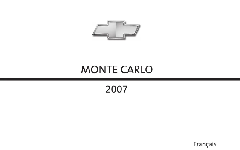 Page 1 de la notice Manuel utilisateur Chevrolet Monte Carlo (2007)