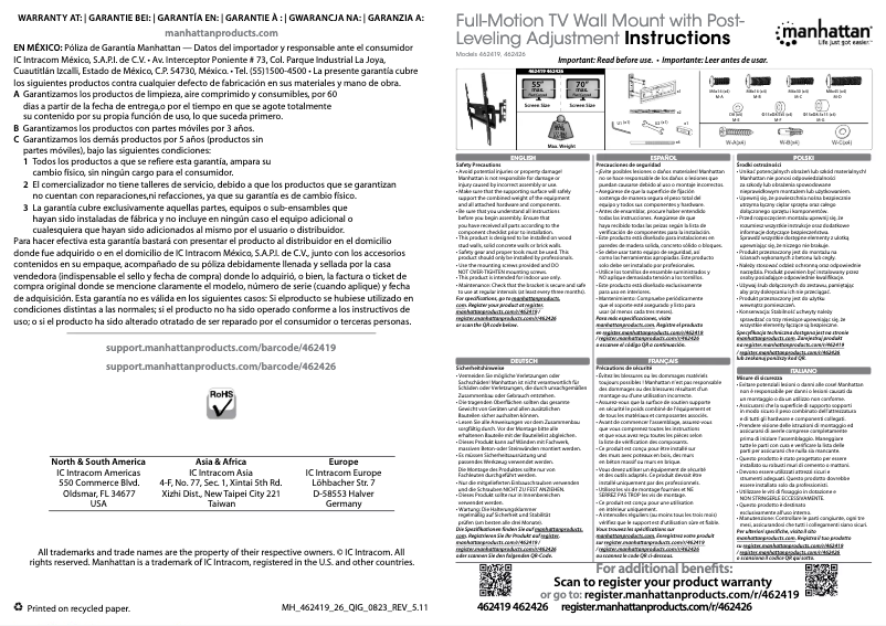 Page 1 de la notice Manuel utilisateur Manhattan 462426