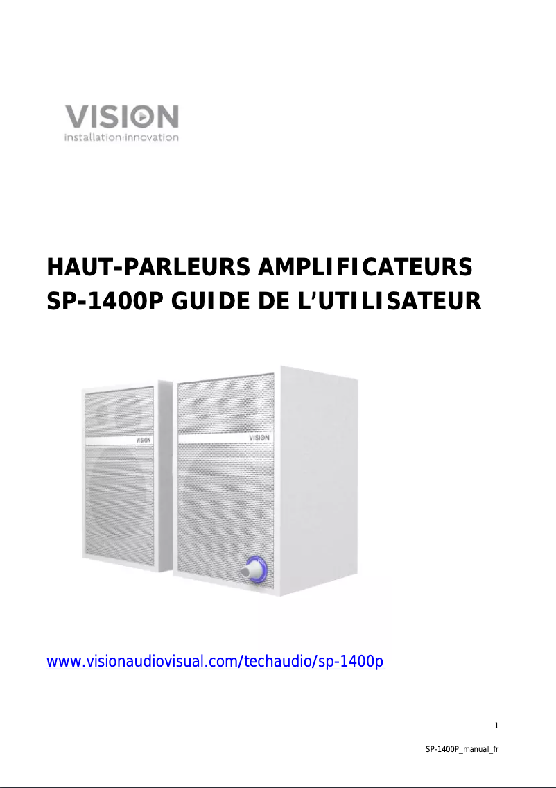 Image de la première page du manuel de l'appareil SP-1400P