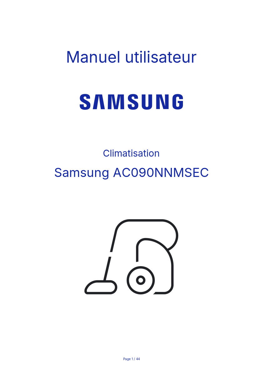 Image de la première page du manuel de l'appareil AC090NNMSEC