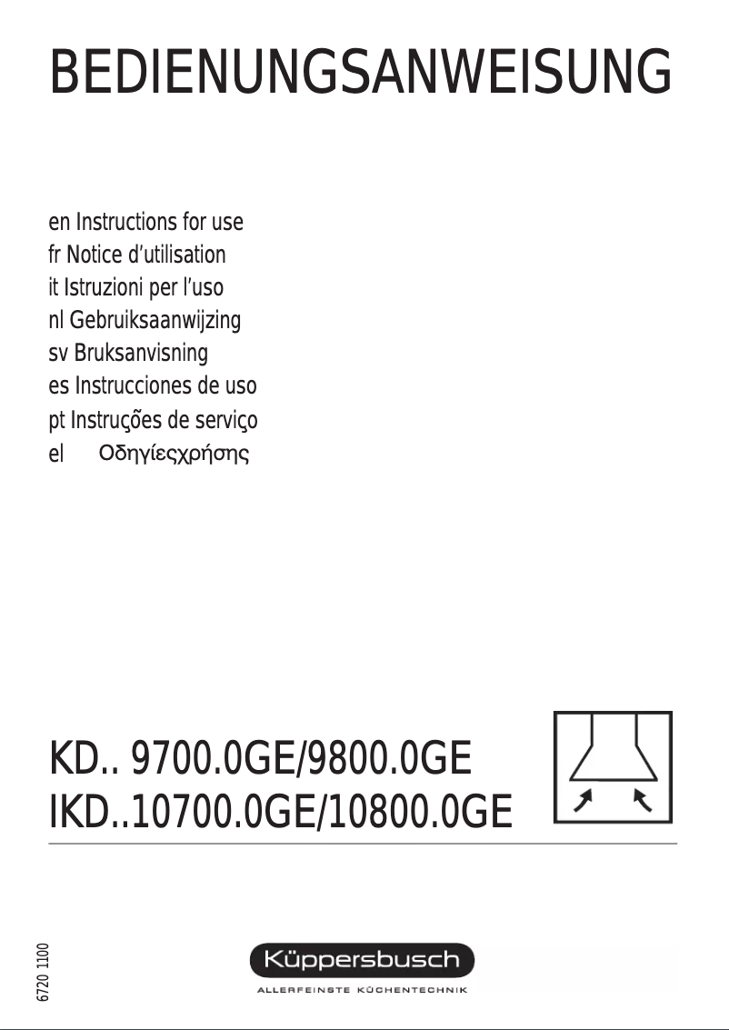 Page n°1 - Manuel utilisateur Küppersbusch IKD 10700.0