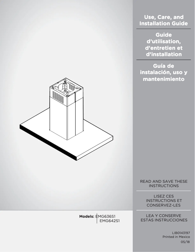 Page n°1 - Guide d'installation Elica Maggiore EMG636S1