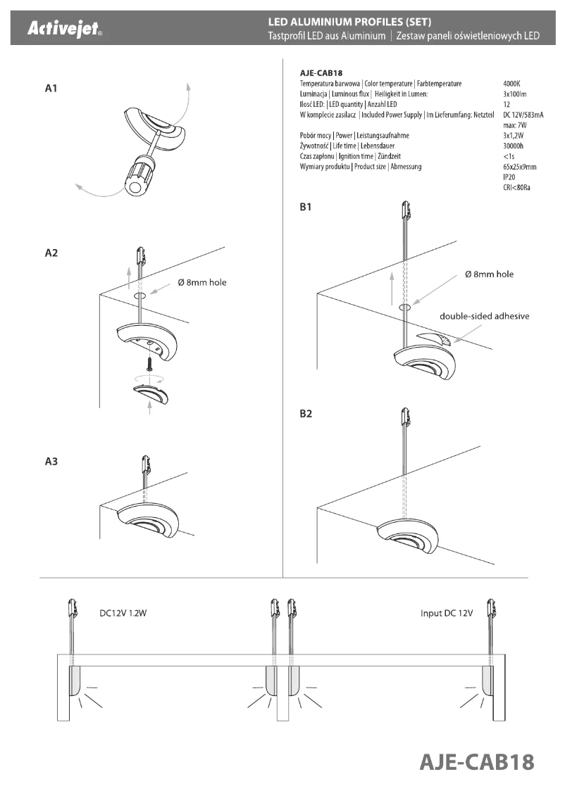 Page n°1 - Manuel utilisateur ActiveJet Activejet AJE-CAB18