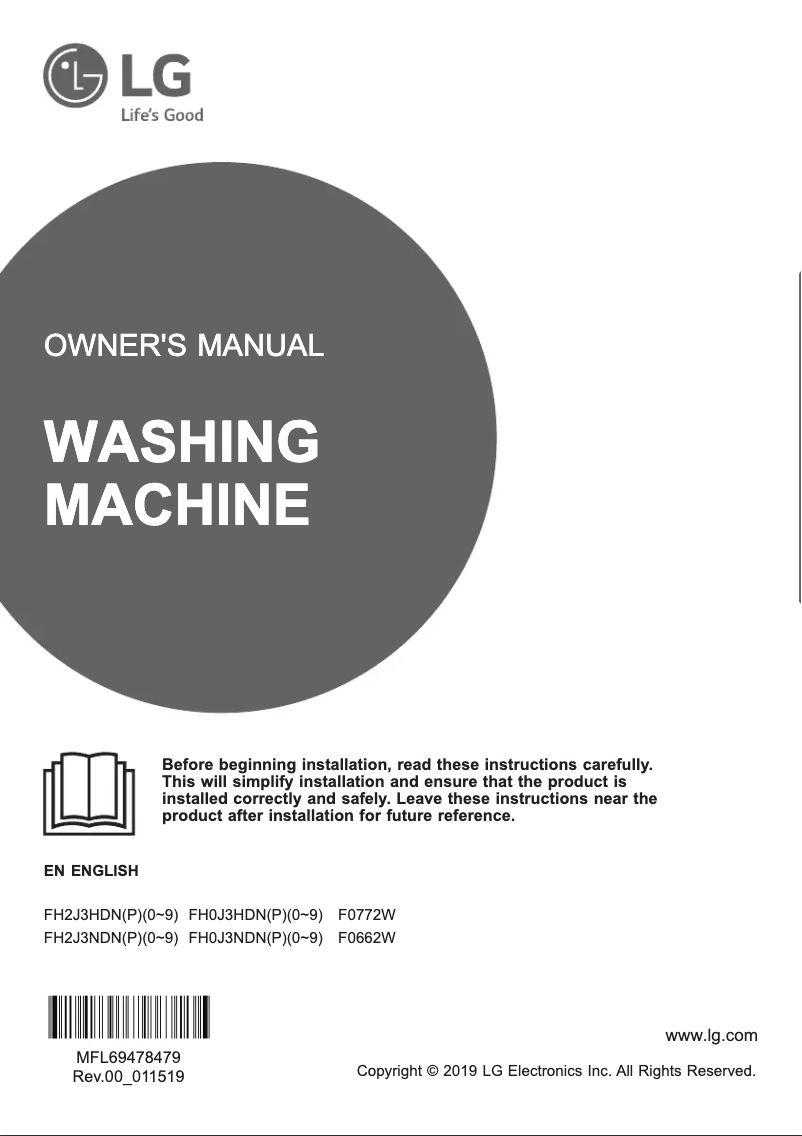 Page n°1 - Manuel utilisateur LG F0662W