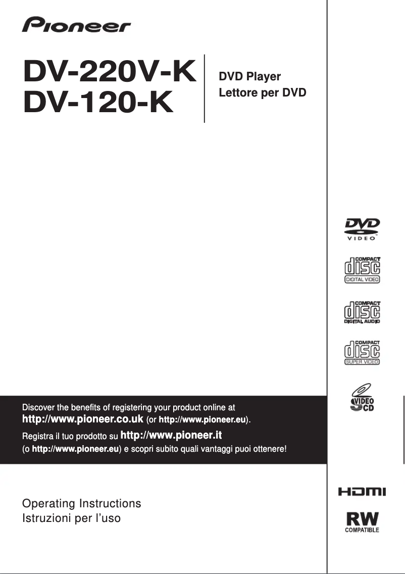 Page n°1 - Manuel utilisateur Pioneer DV-120-K