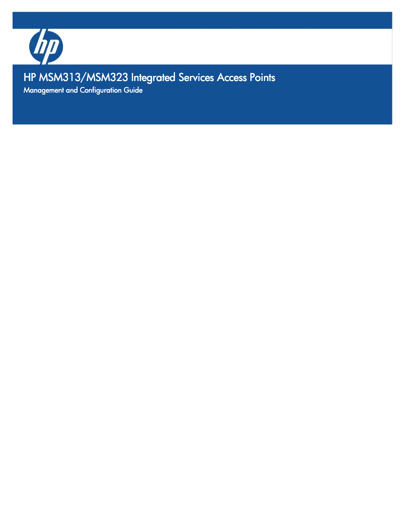 Page 1 de la notice Manuel utilisateur HP ProCurve MSM313