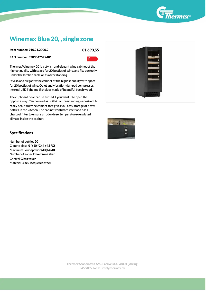 Imagen de la primera página del manual del dispositivo Winemex Blue 20