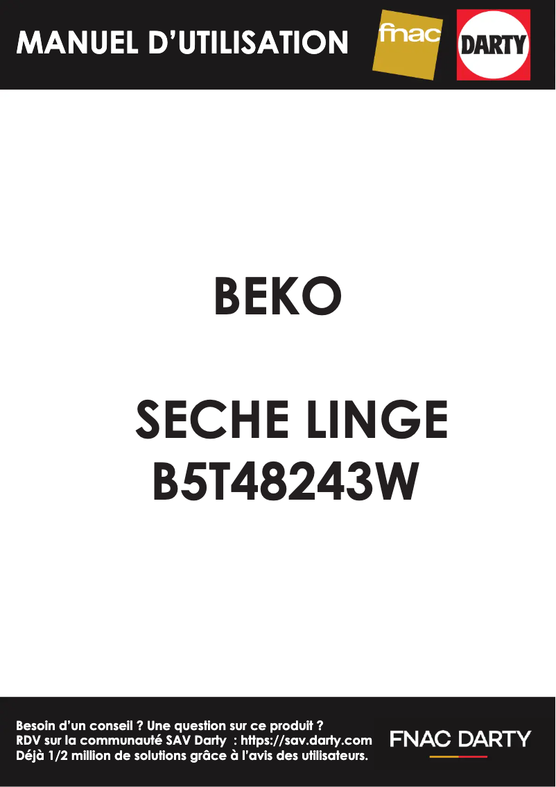 Page 1 de la notice Manuel utilisateur Beko B5T48243W
