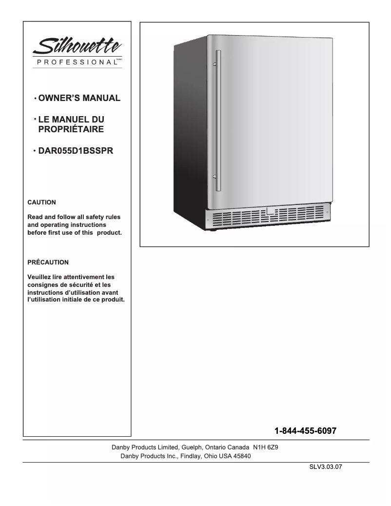 Page n°1 - Manuel utilisateur Danby DAR055D1