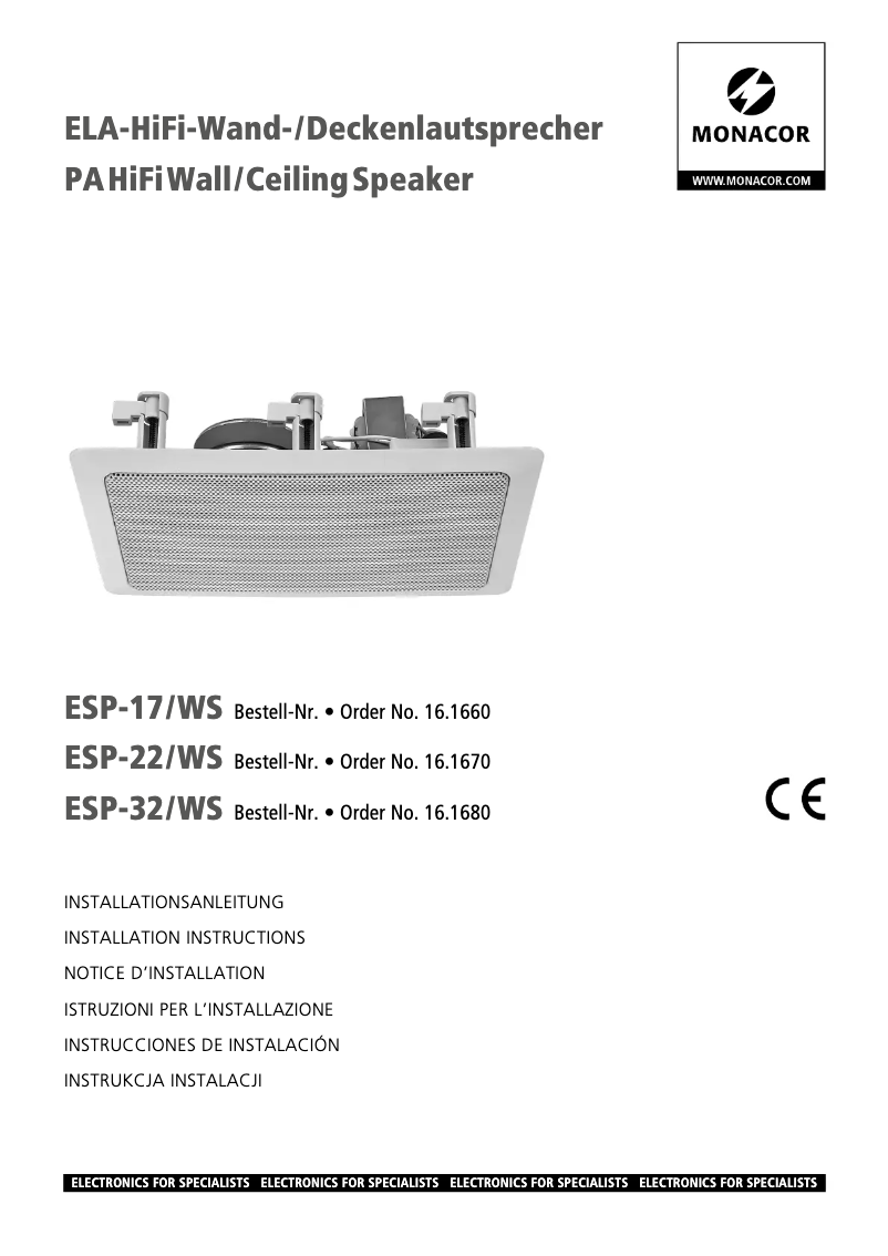 Image de la première page du manuel de l'appareil ESP-22/WS