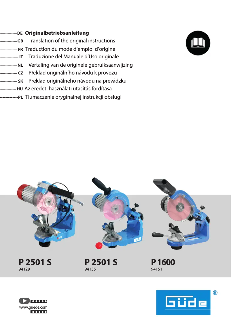 Page n°1 - Manuel utilisateur Güde P 2501 S