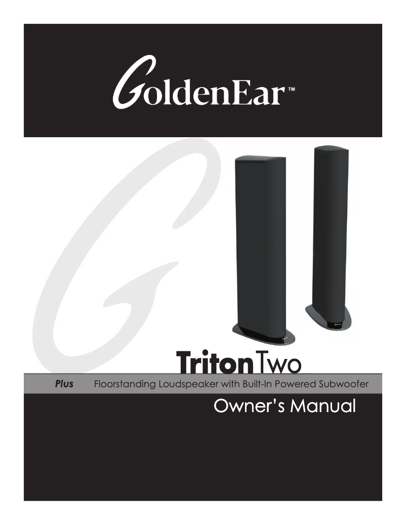 Page 1 de la notice Manuel utilisateur GoldenEar Triton Three+