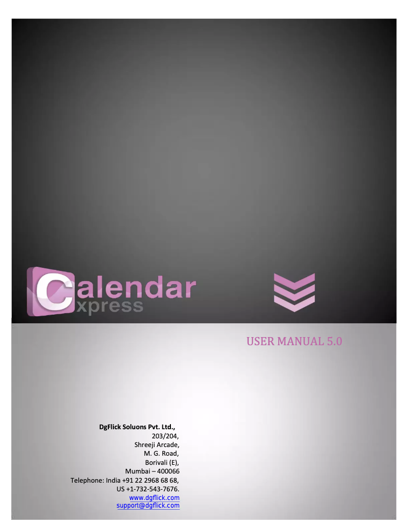 Page 1 de la notice Manuel utilisateur DgFlick Calendar Xpress