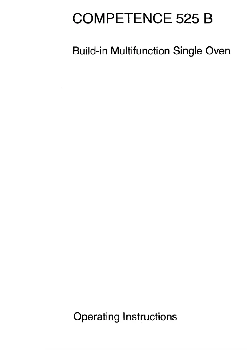 Page 1 de la notice Manuel utilisateur AEG Competence 525B B