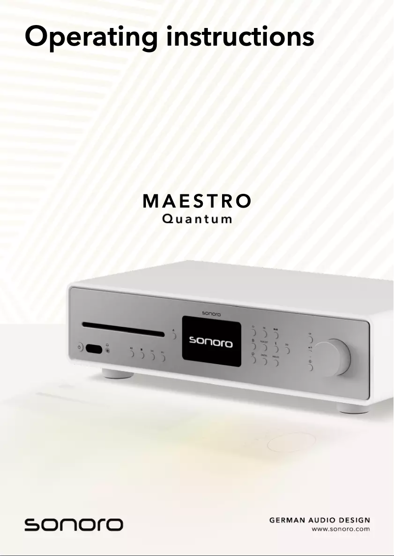 Page n°1 - Manuel utilisateur Sonoro MAESTRO Quantum