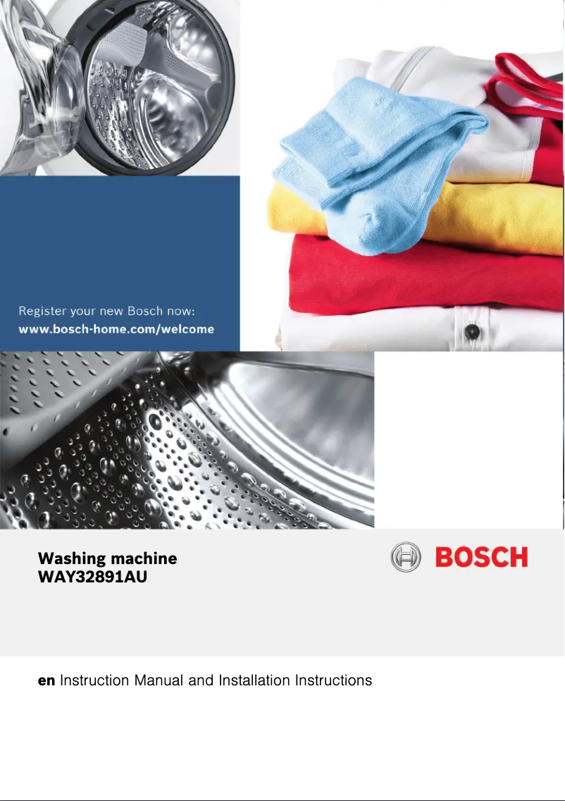 Page 1 de la notice Manuel utilisateur Bosch WAY32540AU