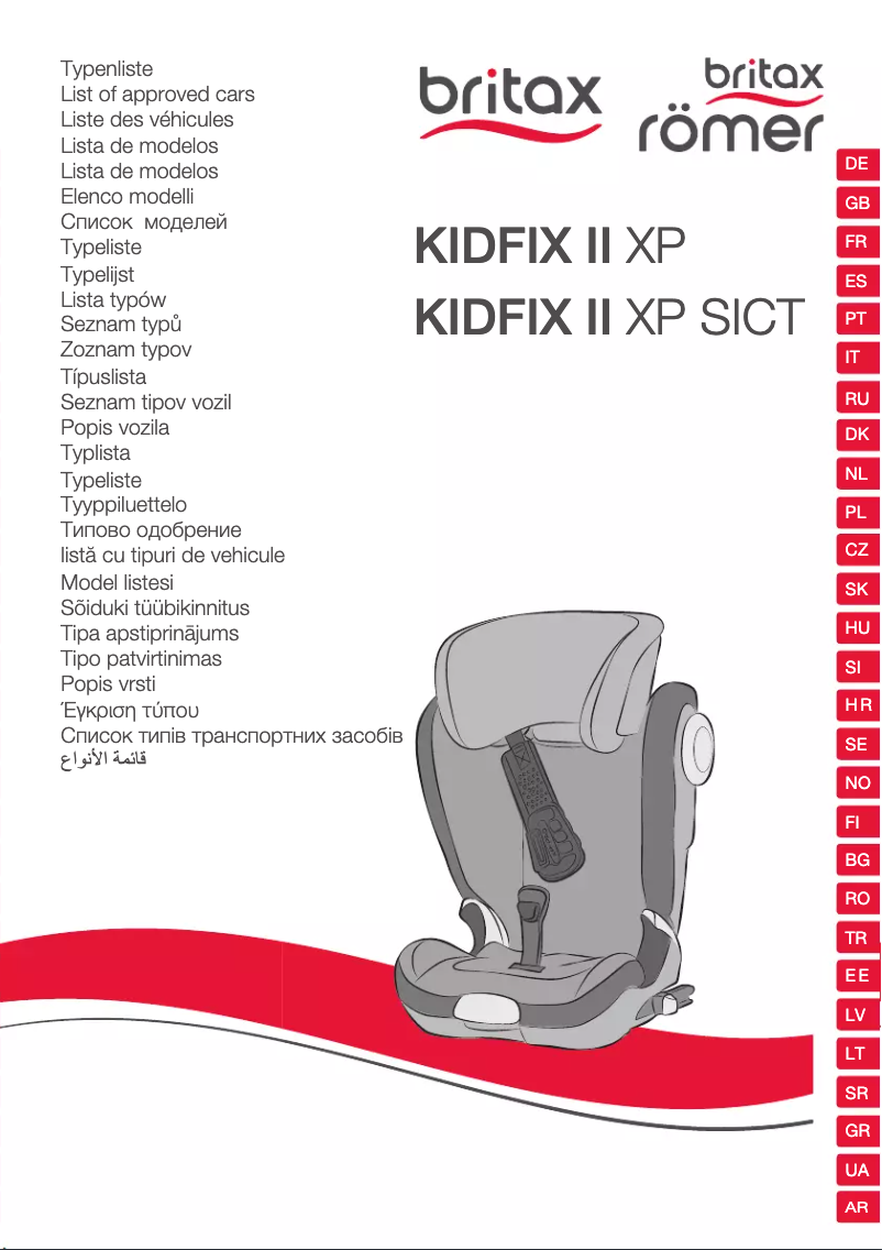 Page 1 de la notice Manuel utilisateur Britax-Römer KIDFIX II XP SICT