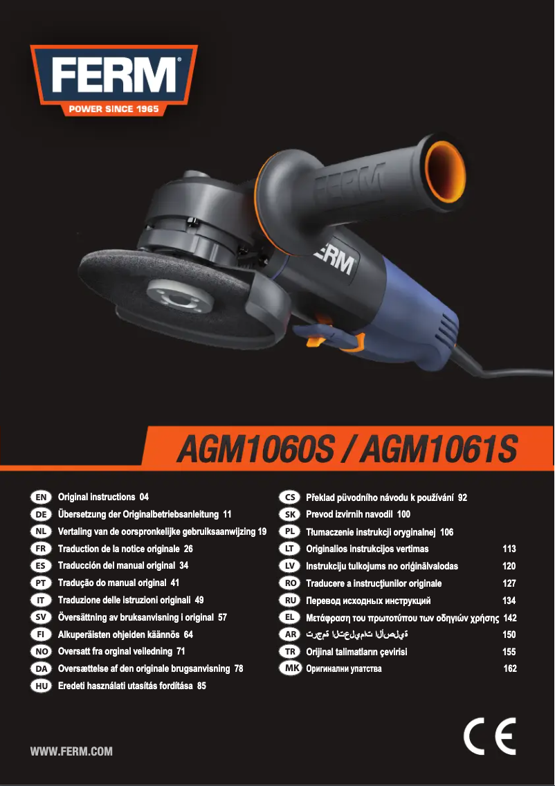 Page n°1 - Manuel utilisateur Ferm AGM1061S