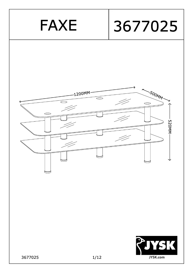 Page 1 de la notice Manuel utilisateur JYSK Faxe