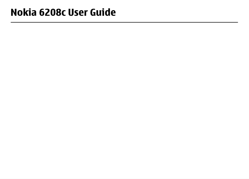 Page 1 de la notice Manuel utilisateur Nokia 6208c