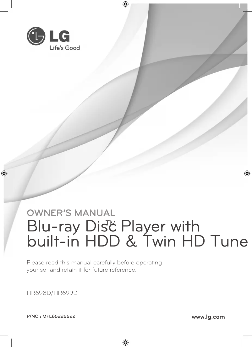 Page n°1 - Manuel utilisateur LG HR698D