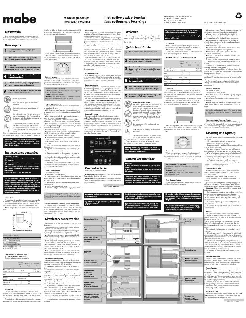 Image de la première page du manuel de l'appareil RMS510IAMRE0