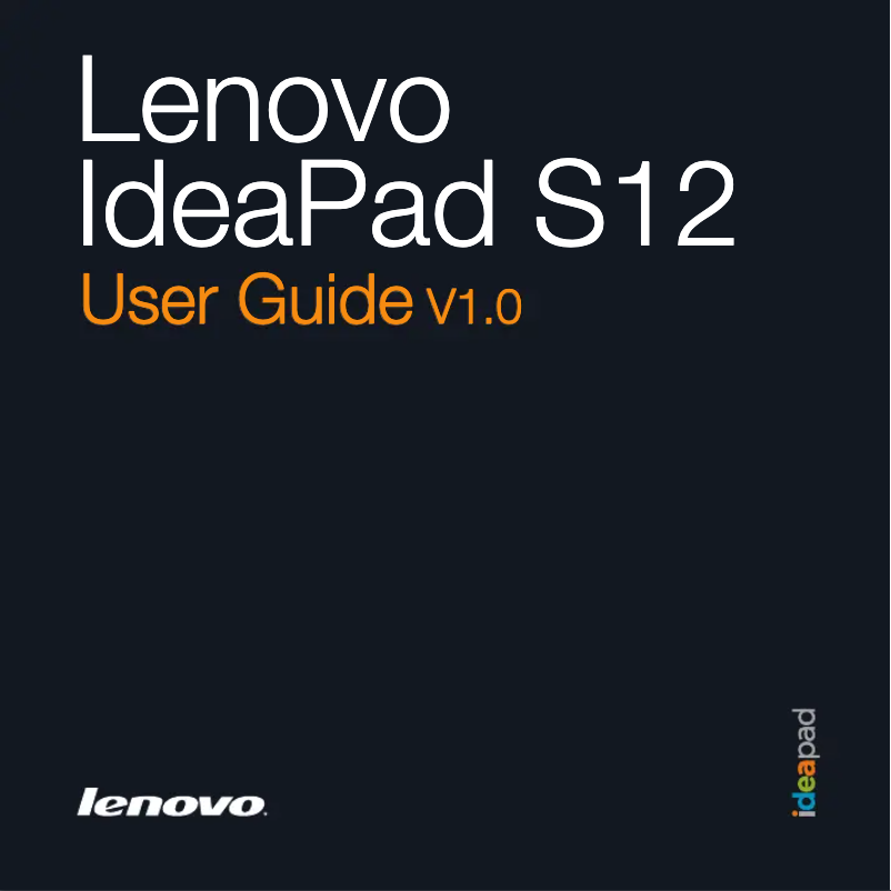 Page n°1 - Manuel utilisateur Lenovo IdeaPad S12