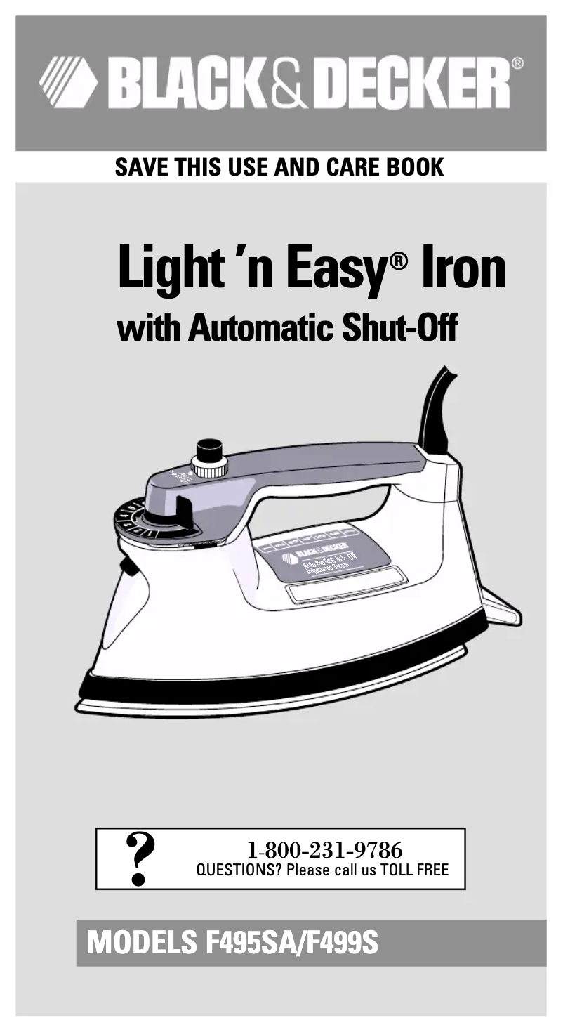 Page 1 de la notice Manuel utilisateur Black & Decker F495SA