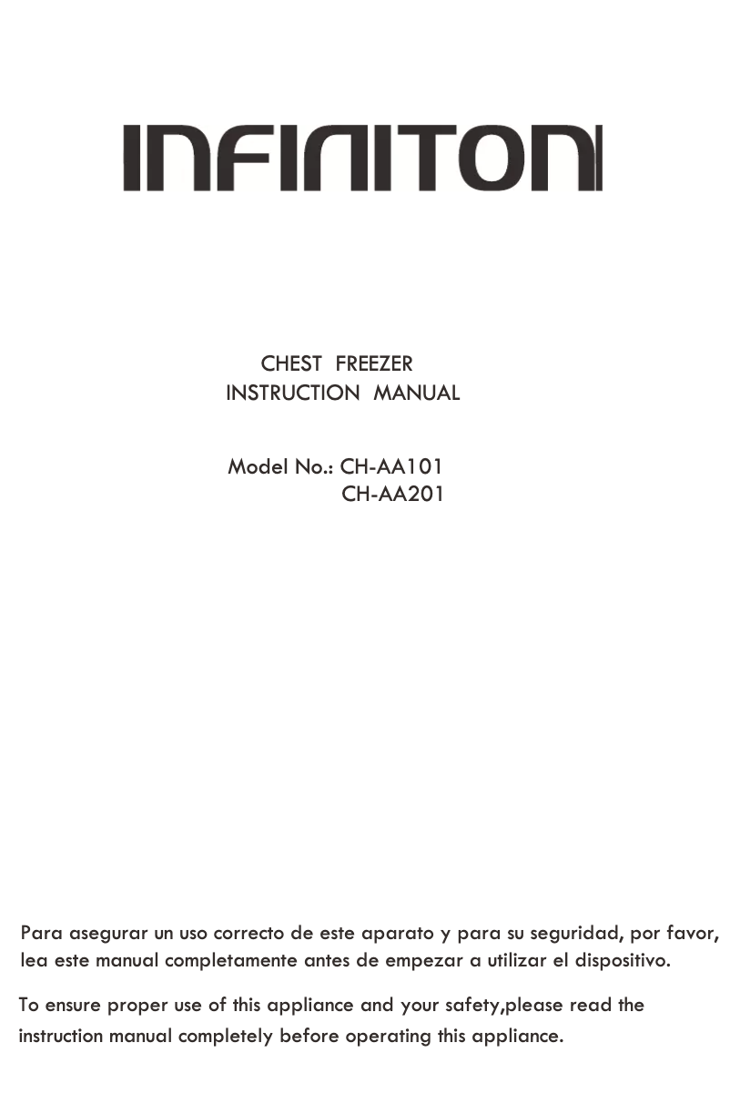 Page n°1 - Manuel utilisateur Infiniton CH-AA201