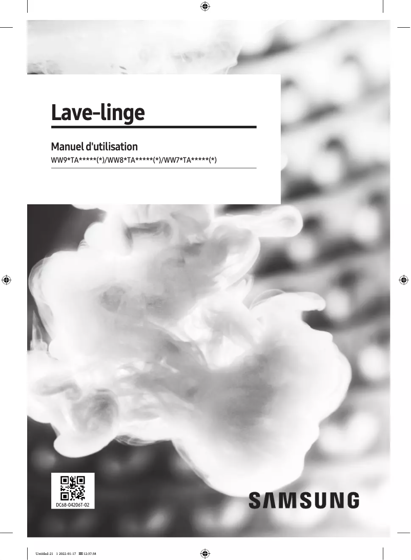 Page 1 de la notice Manuel utilisateur Samsung WW70TA046AX1