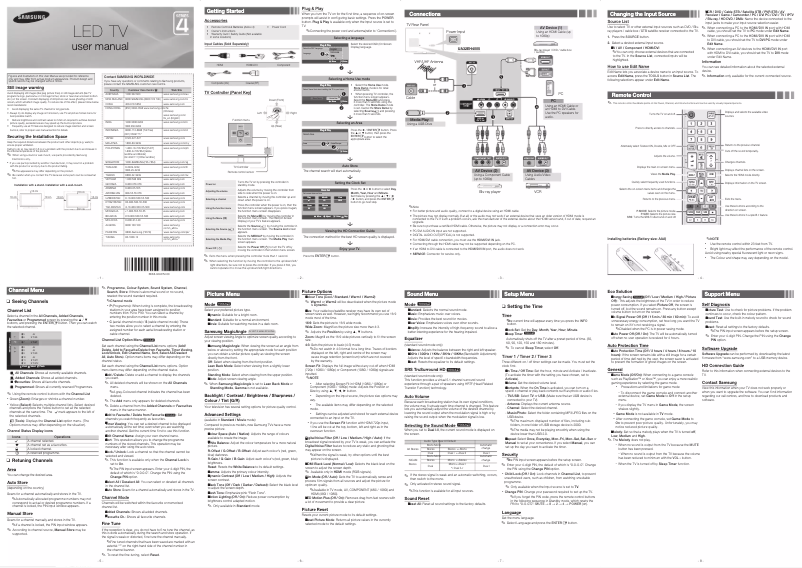 Page 1 de la notice Manuel utilisateur Samsung UA32EH4005R