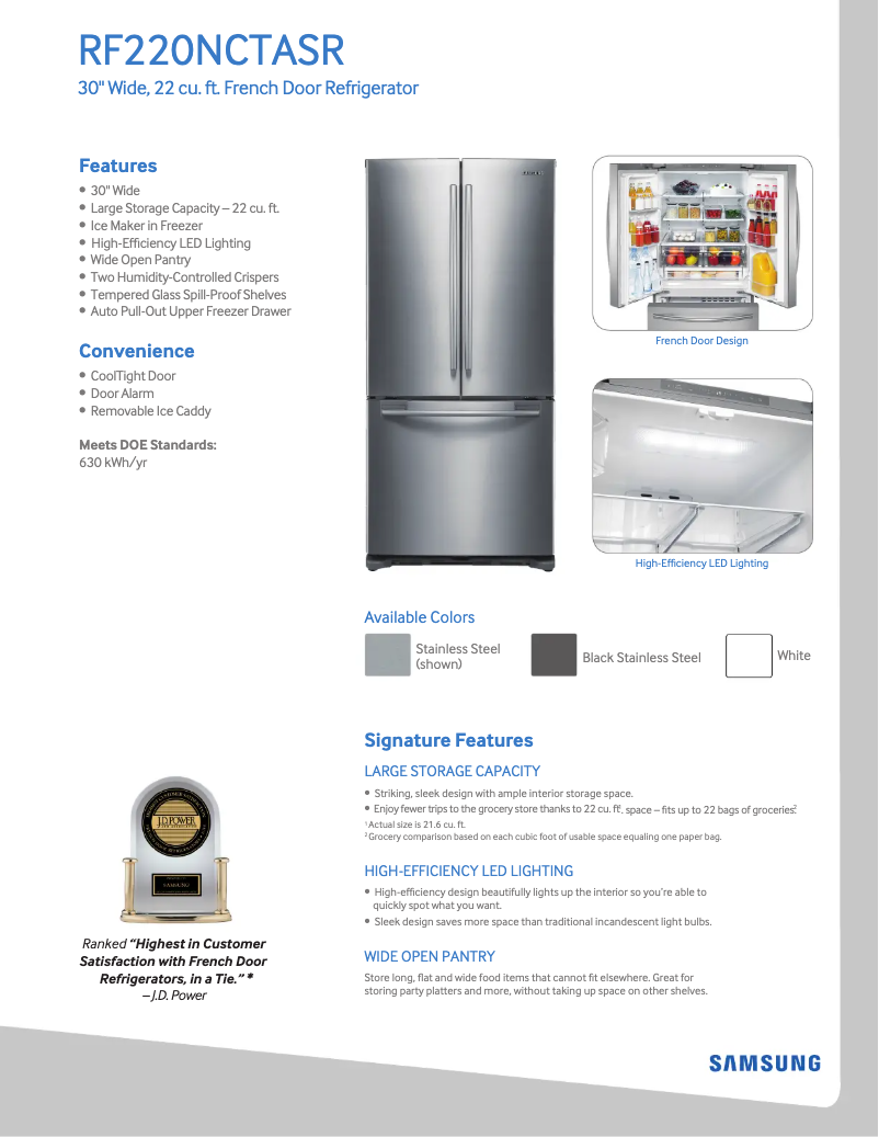 Image de la première page du manuel de l'appareil RF220NCTA