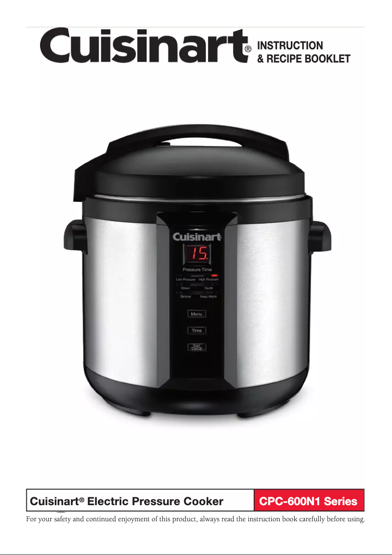Page 1 de la notice Manuel utilisateur Cuisinart CPC-600N1