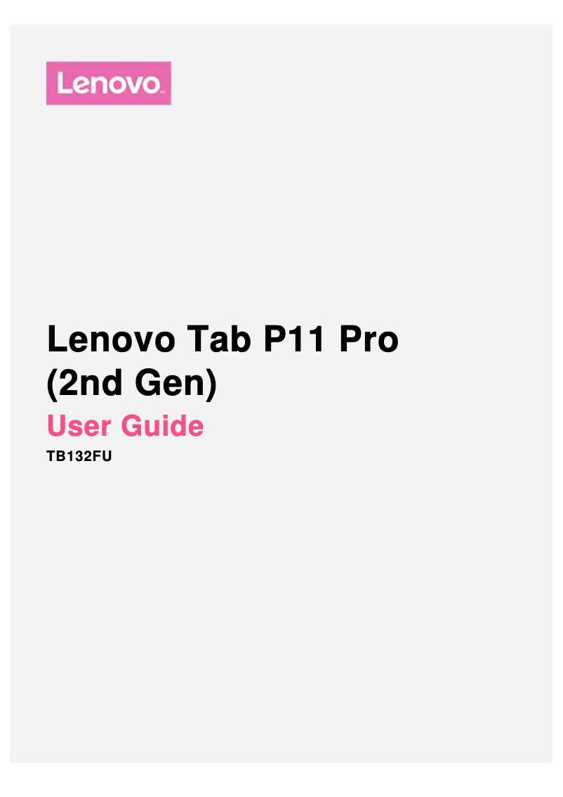 Page n°1 - Manuel utilisateur Lenovo Lenovo Tab 11 Pro