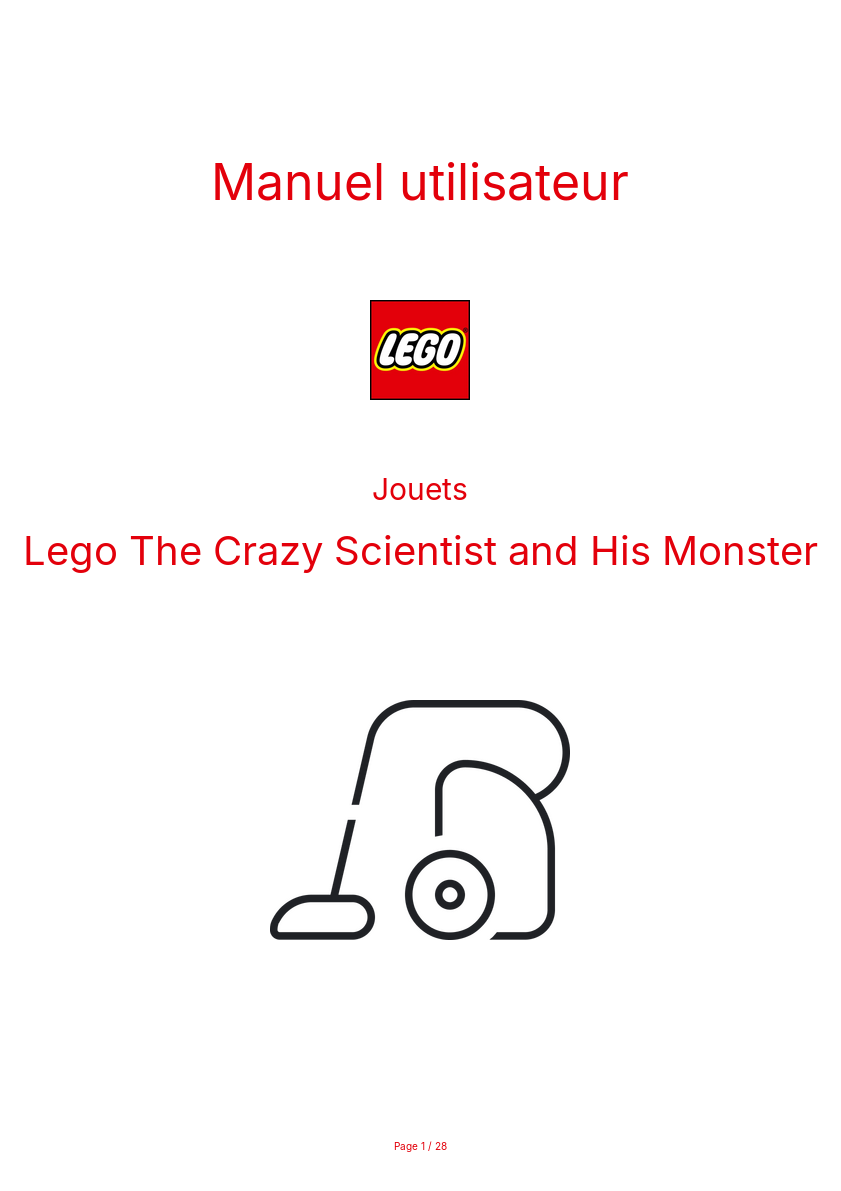 Page n°1 - Manuel utilisateur Lego The Crazy Scientist and His Monster