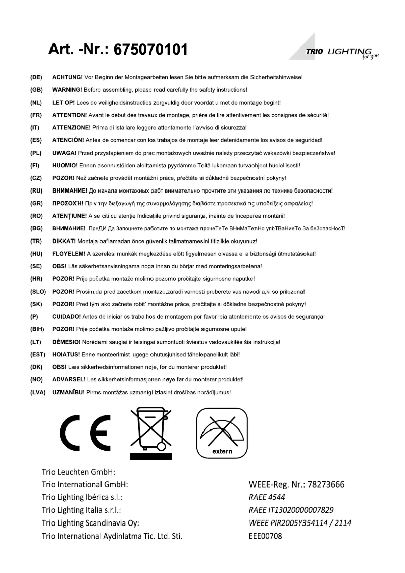 Image de la première page du manuel de l'appareil Suzuka 675070101