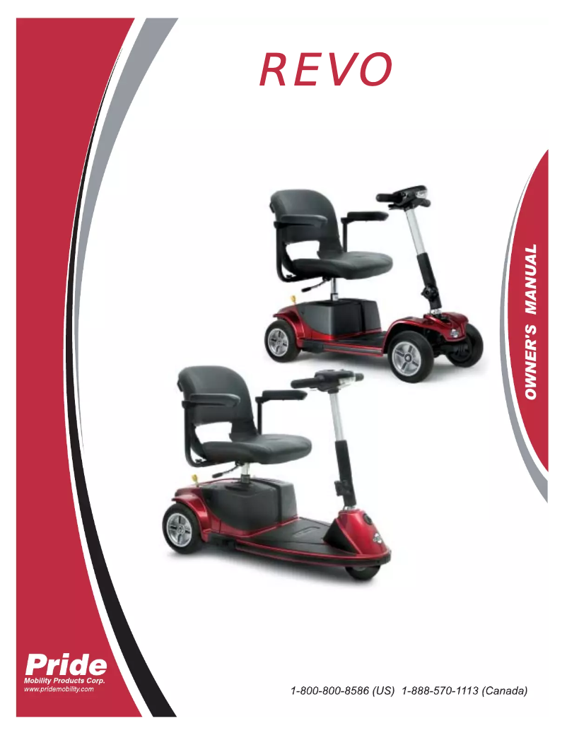 Page 1 de la notice Manuel utilisateur Pride Revo