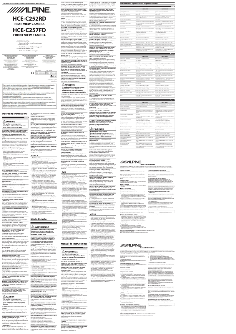 Image de la première page du manuel de l'appareil HCE-C257FD