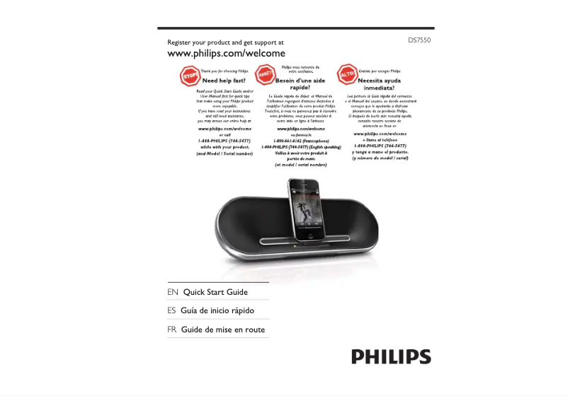Page n°1 - Manuel utilisateur Philips Fidelio DS7550