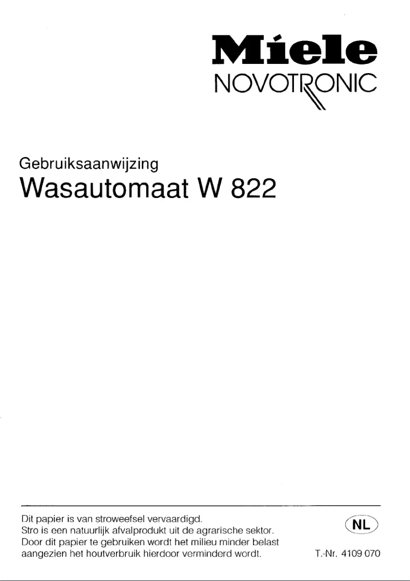 Página 1 del manual Manual de usuario Miele Novotronic W 822