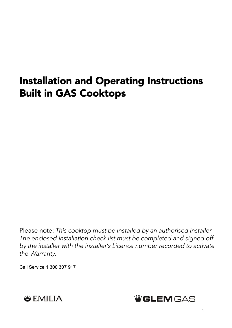 Page 1 de la notice Manuel utilisateur Emilia SEC64GWI