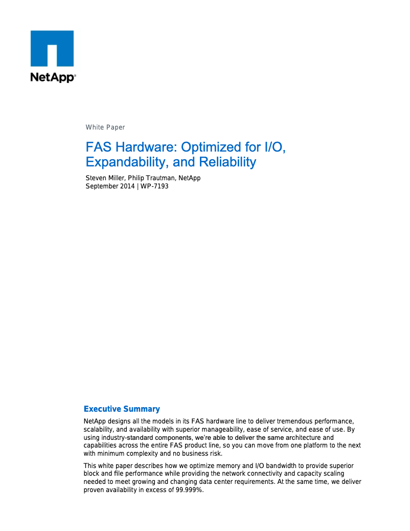Page 1 of the manual User Manual NetApp FAS2240-4